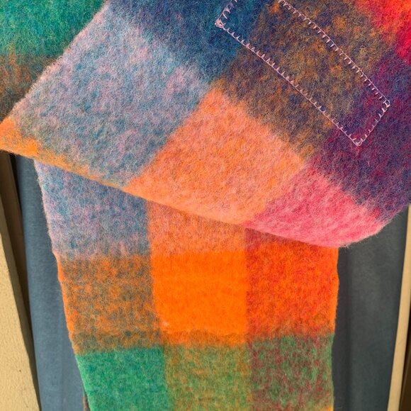 Acne Studios Mohair checked scarf - Picture 5 of 7